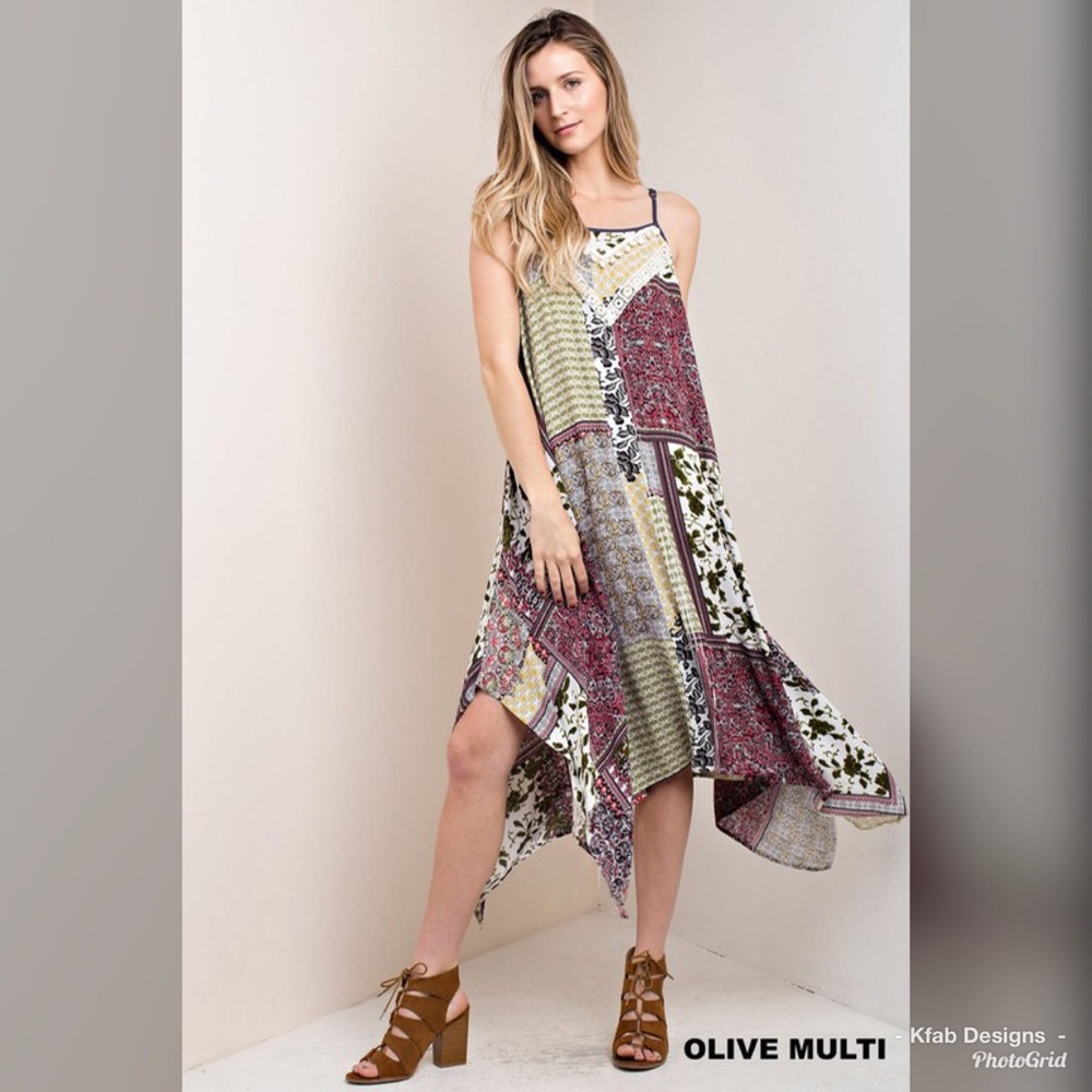 🥰LAST 1! Lace Inset Boho Handkerchief Dress ! - Picture 6 of 6